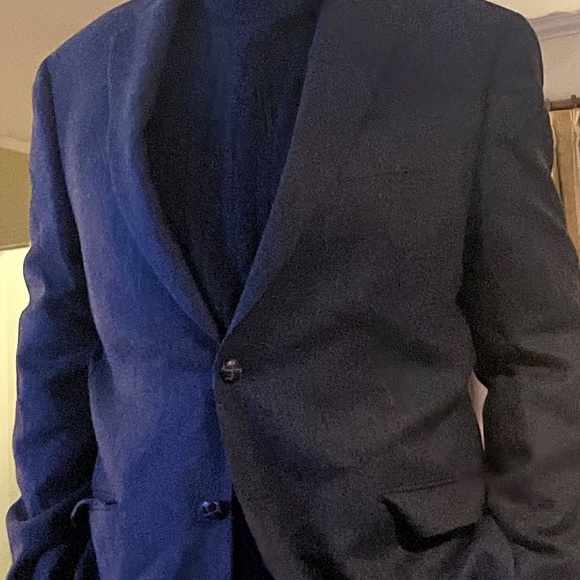 Lauren , Ralph Lauren 2 buttoned dark gray herringbone wool blazer Sz 42 R - Picture 4 of 7